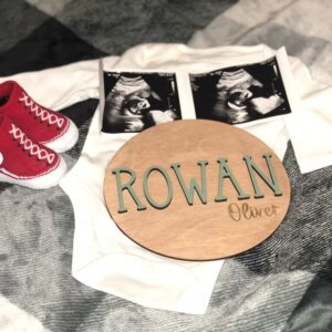 Baby Announcement 3D Wood Name Sign