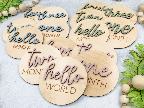 Baby Milestones By Month | 3D Wooden Baby Milestone Discs