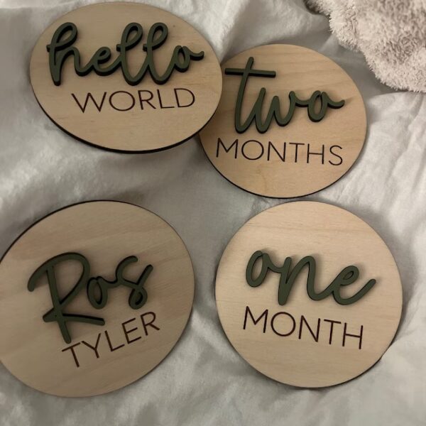 Baby Milestones By Month | 3D Wooden Baby Milestone Discs - Image 4