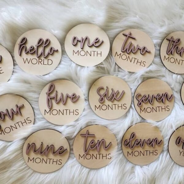 Baby Milestones By Month | 3D Wooden Baby Milestone Discs - Image 3