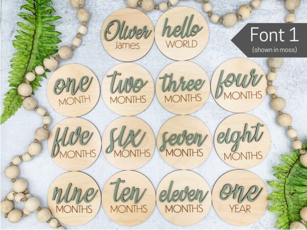 Baby Milestones By Month | 3D Wooden Baby Milestone Discs - Image 2
