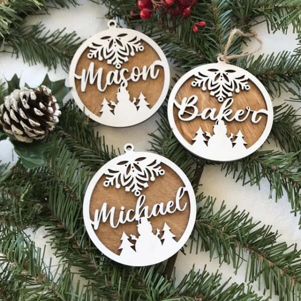 Personalized Christmas Ornaments | Script Ornament - Image 2